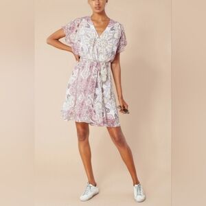 Hale Bob Los Angeles Catena Georgette Dress Pink Purple Summer, Wedding Guest